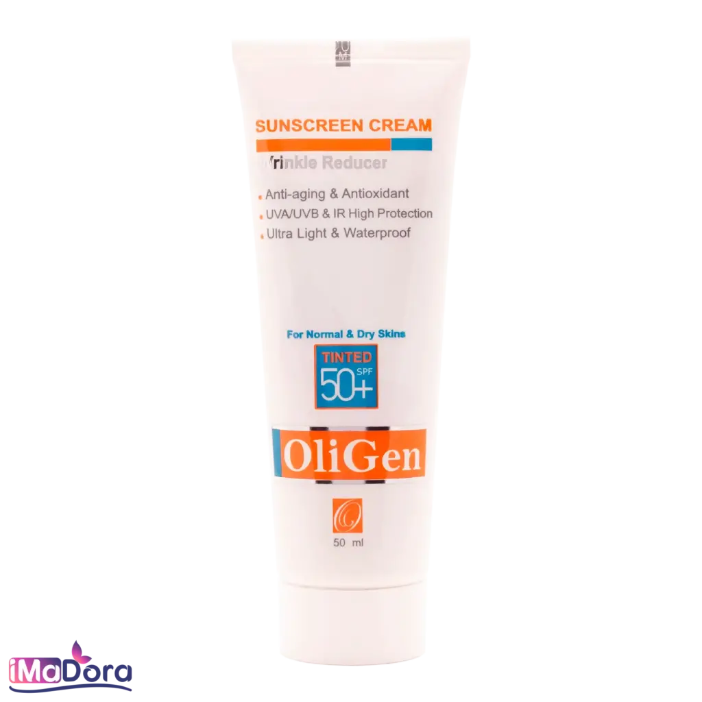 کرم ضد آفتاب ضد چروک رنگی پوست خشک الی ژن +SPF50