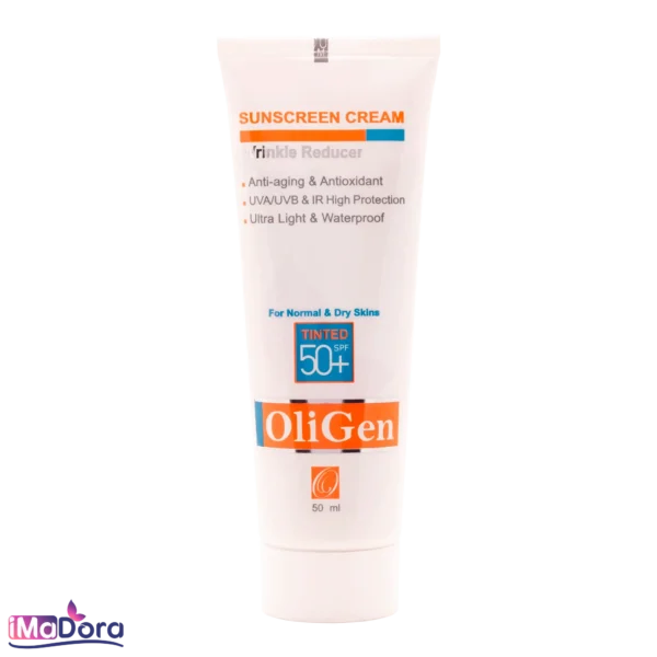 کرم ضد آفتاب ضد چروک رنگی پوست خشک الی ژن +SPF 50