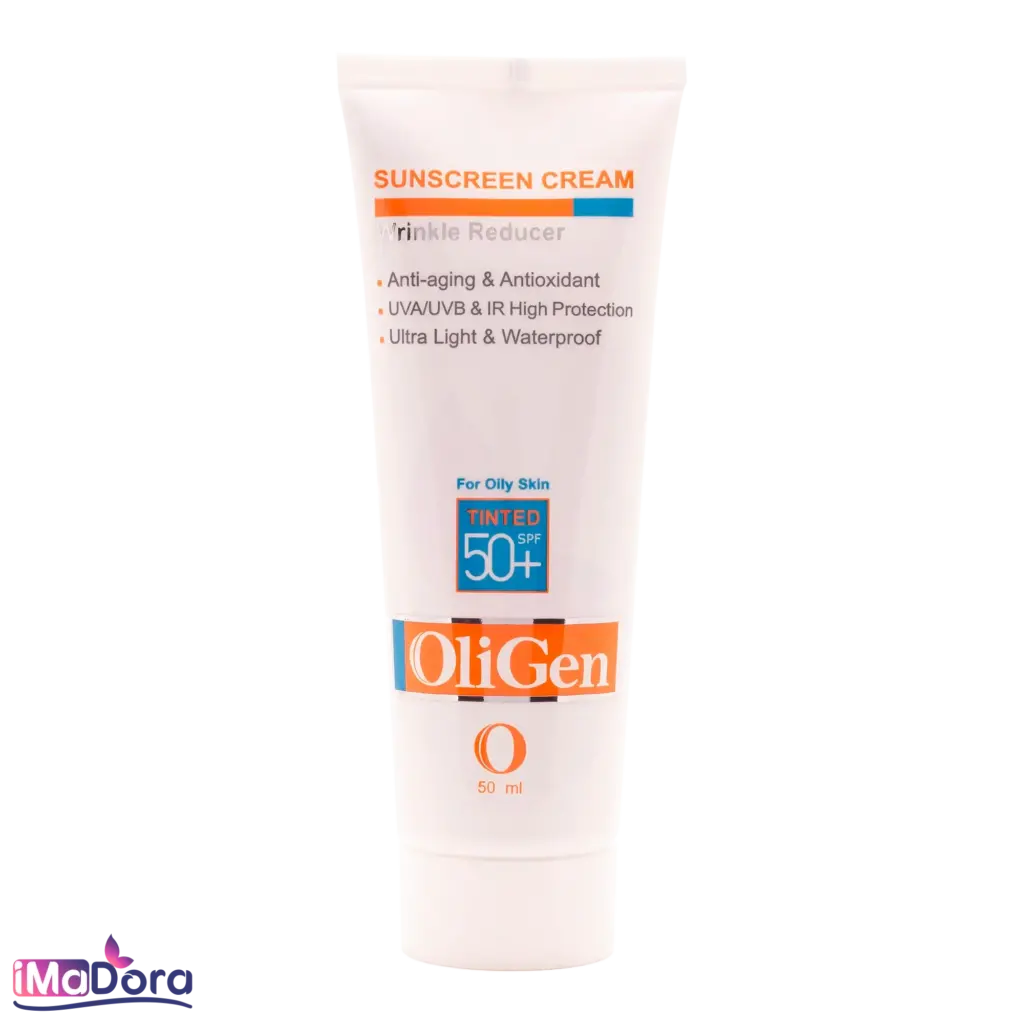 کرم ضد آفتاب ضد چروک رنگی پوست چرب الی ژن +SPF50