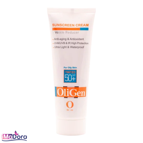 کرم ضد آفتاب ضد چروک رنگی پوست چرب الی ژن +SPF 50