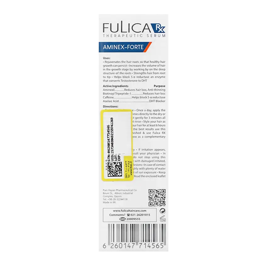 ترکیبات سرم ضد ریزش موی آقایان فولیکا آر ایکس